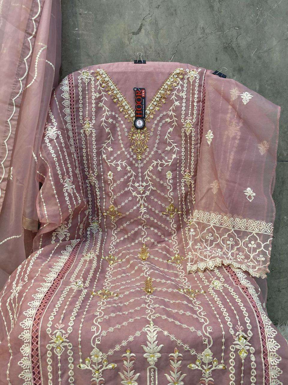 Or 89 Hoor Tex Organza Pakistani Salwar Suits Wholesale Price