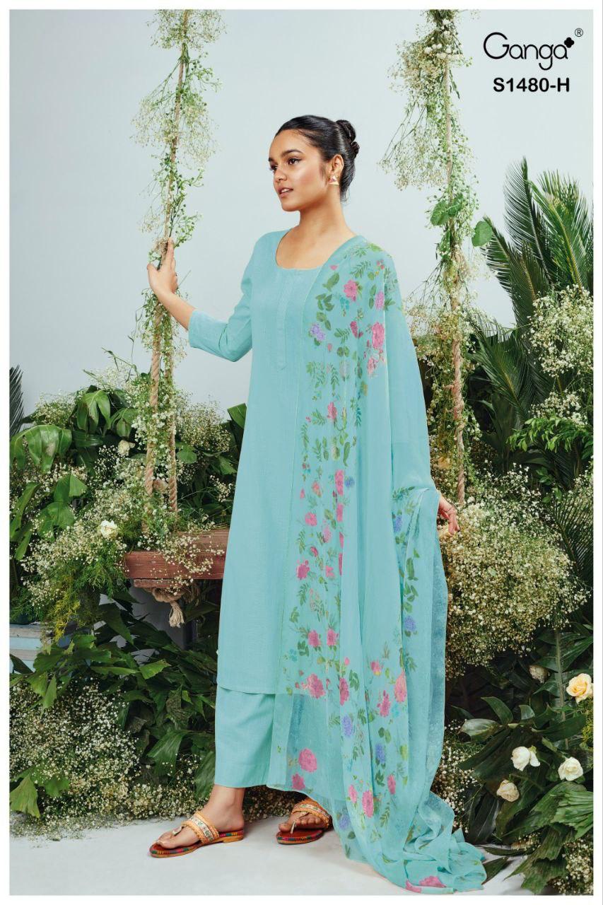 Ora 1480 Ganga Cotton Plazzo Style Suits Exporter Ahmedabad