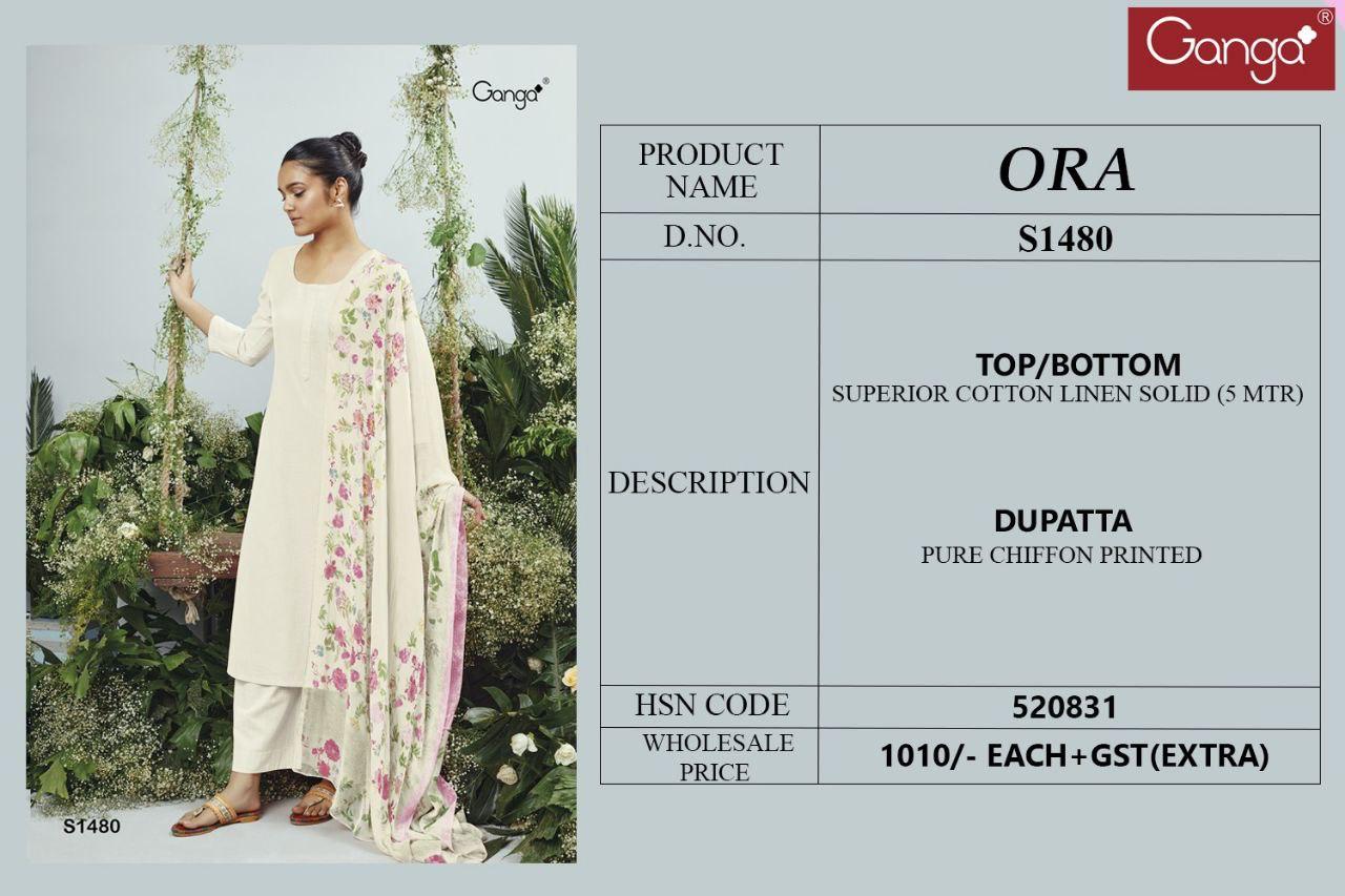 Ora 1480 Ganga Cotton Plazzo Style Suits Exporter Ahmedabad