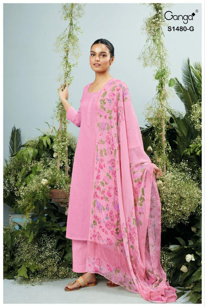 Ora 1480 Ganga Cotton Plazzo Style Suits Exporter Ahmedabad