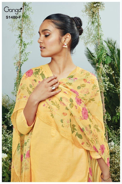 Ora 1480 Ganga Cotton Plazzo Style Suits Exporter Ahmedabad