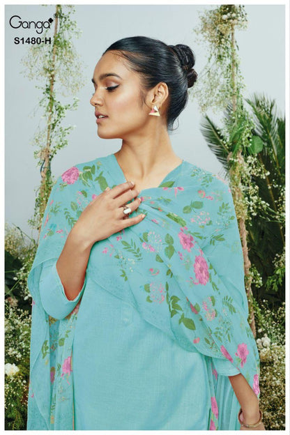 Ora 1480 Ganga Cotton Plazzo Style Suits Exporter Ahmedabad