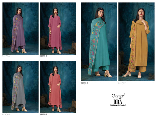 Ora 2676 Ganga Cotton Linen Plazzo Style Suits Wholesaler Ahmedabad
