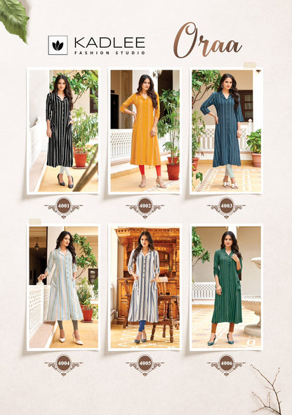 Oraa Kadlee Heavy Rayon Kurti With Pocket Wholesale Price