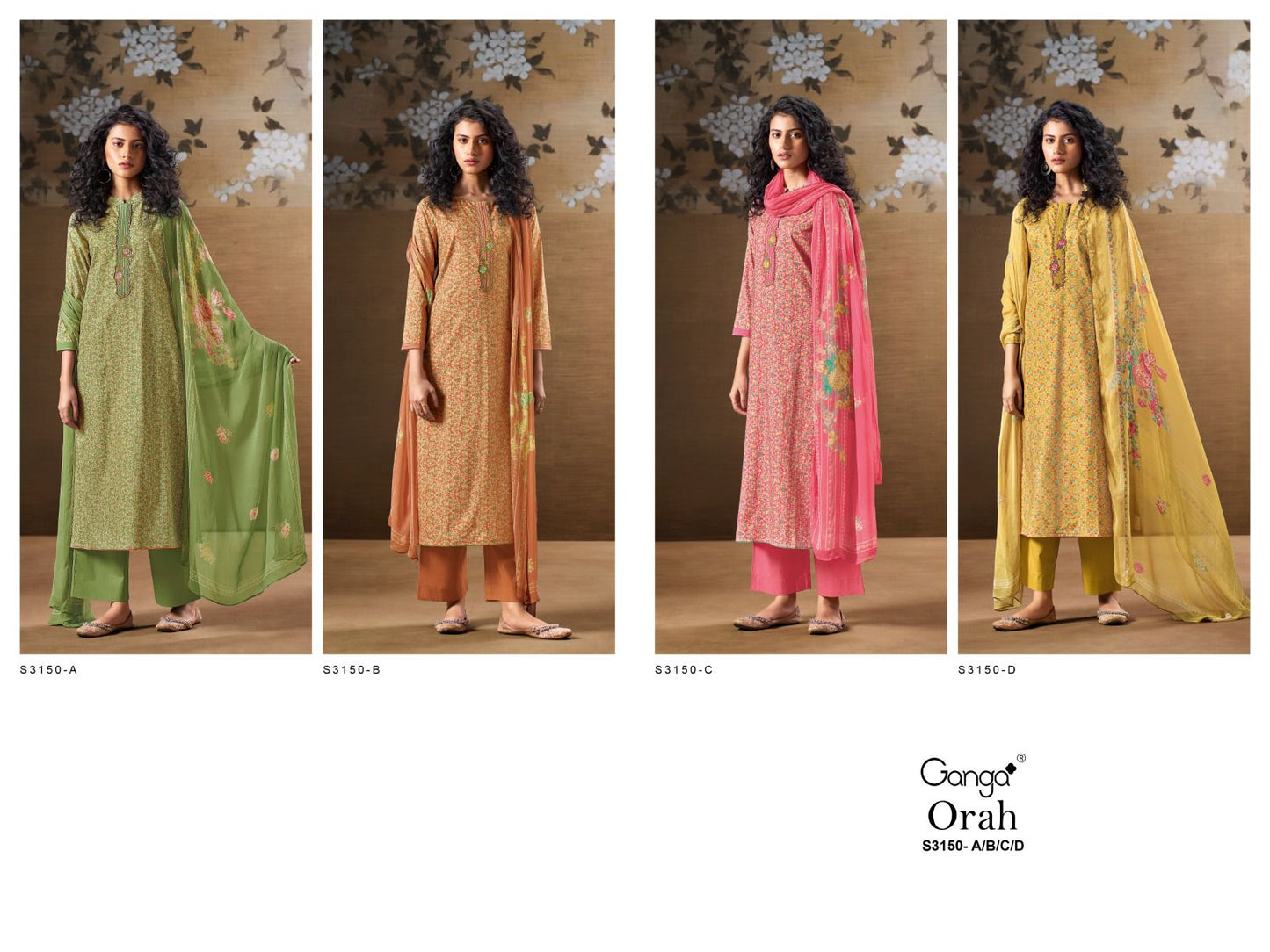 Orah S3150 Ganga Cotton Plazzo Style Suits Wholesaler Ahmedabad