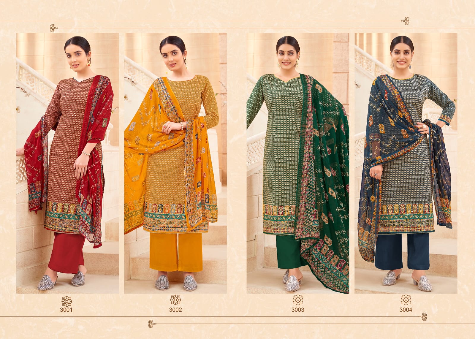 Orange Vol 3 Kala Fashion Lawn Cotton Pant Style Suits