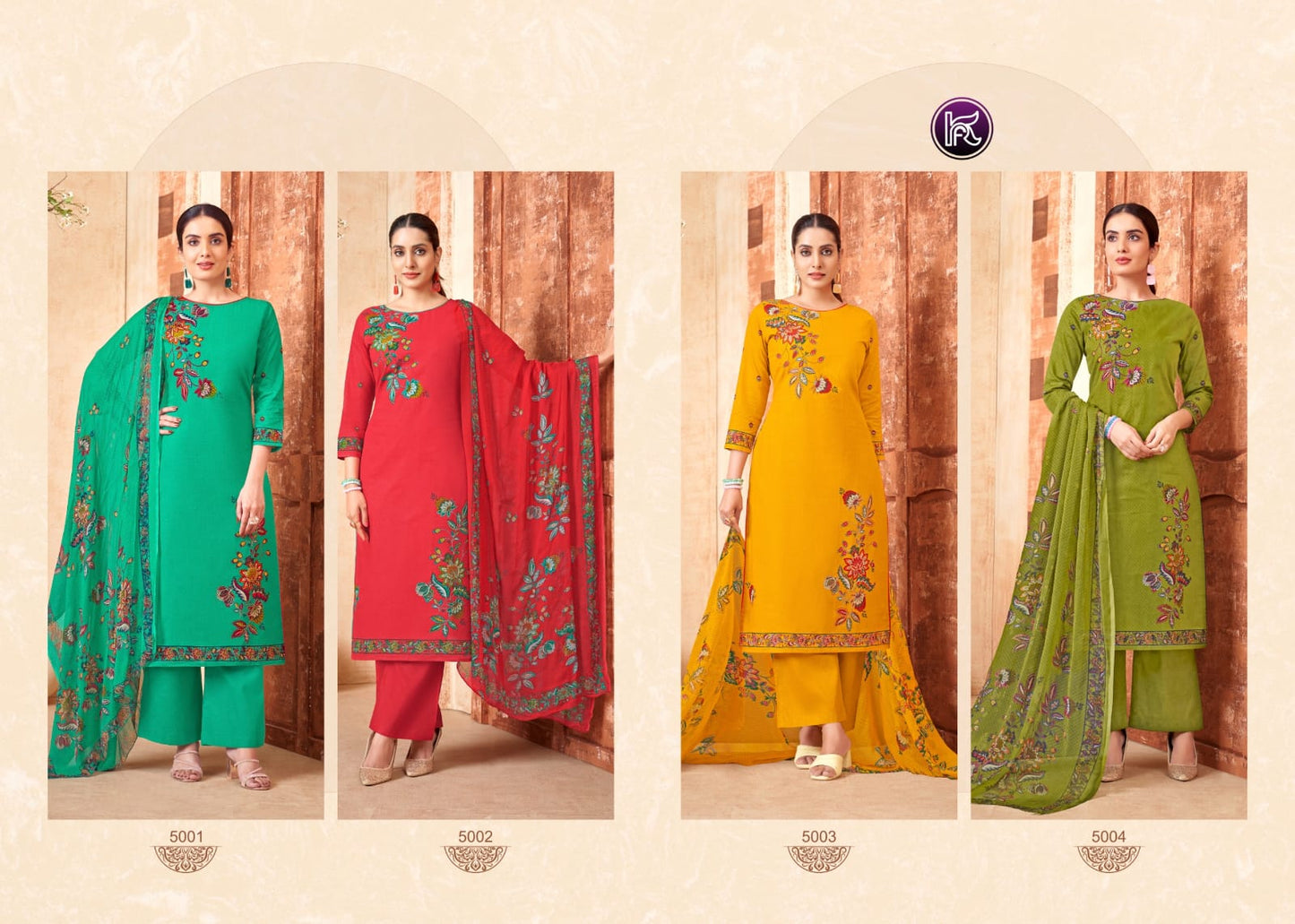 Orange Vol 5 Kala Fashion Lawn Cotton Plazzo Style Suits