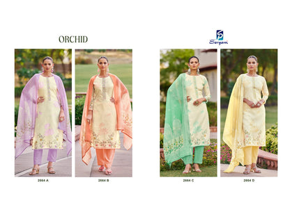 Orchid Sargam Prints Pure Linen Pant Style Suits Supplier