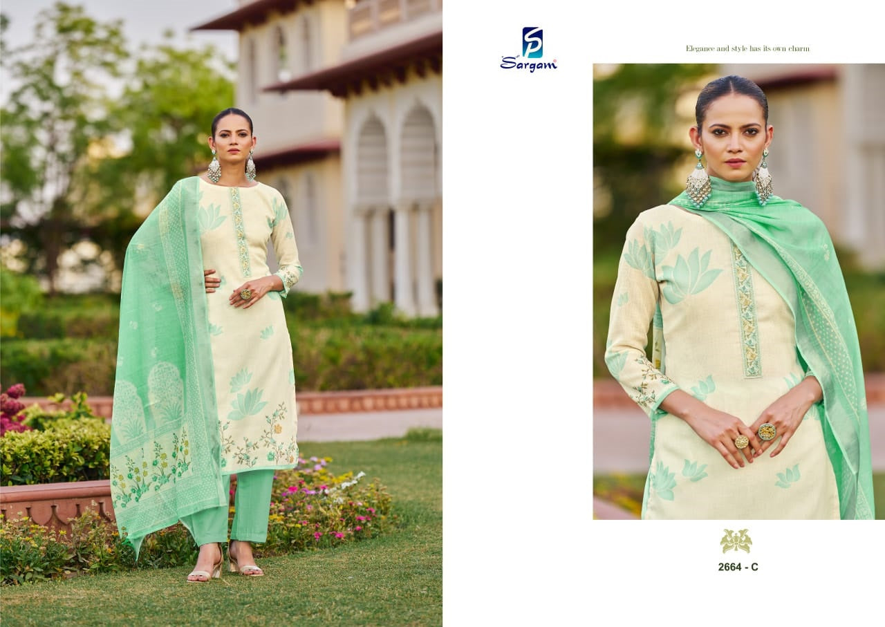 Orchid Sargam Prints Pure Linen Pant Style Suits Supplier