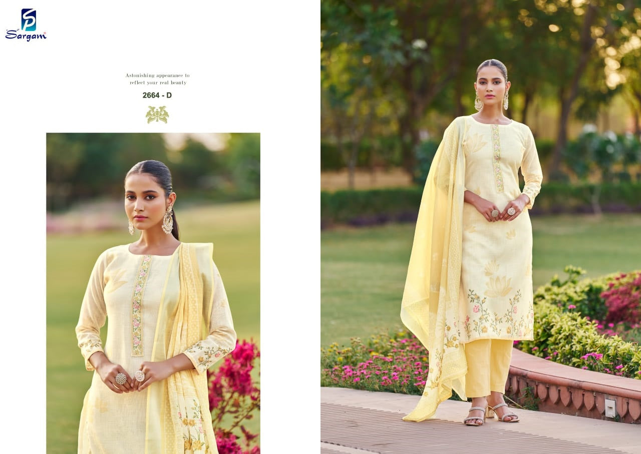 Orchid Sargam Prints Pure Linen Pant Style Suits Supplier