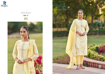 Orchid Sargam Prints Pure Linen Pant Style Suits Supplier