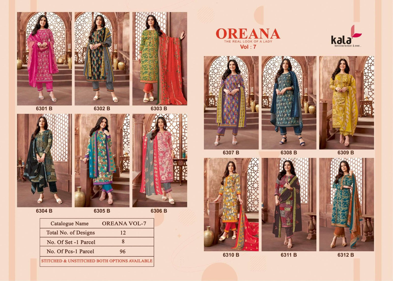 Oreana Vol 7 Kala Cotton Pant Style Suits Exporter