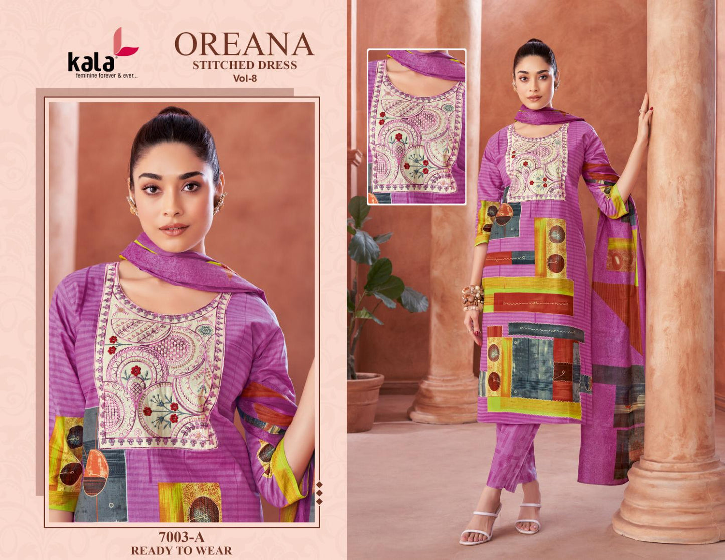 Oreana Vol 8 New Colours Kala Readymade Cotton Pant Suits Exporter Gujarat