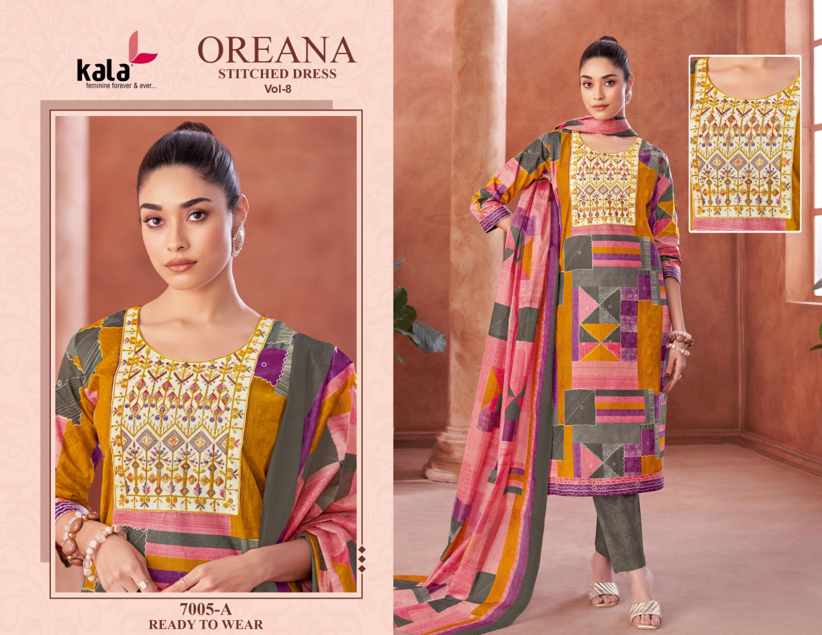Oreana Vol 8 New Colours Kala Readymade Cotton Pant Suits Exporter Gujarat