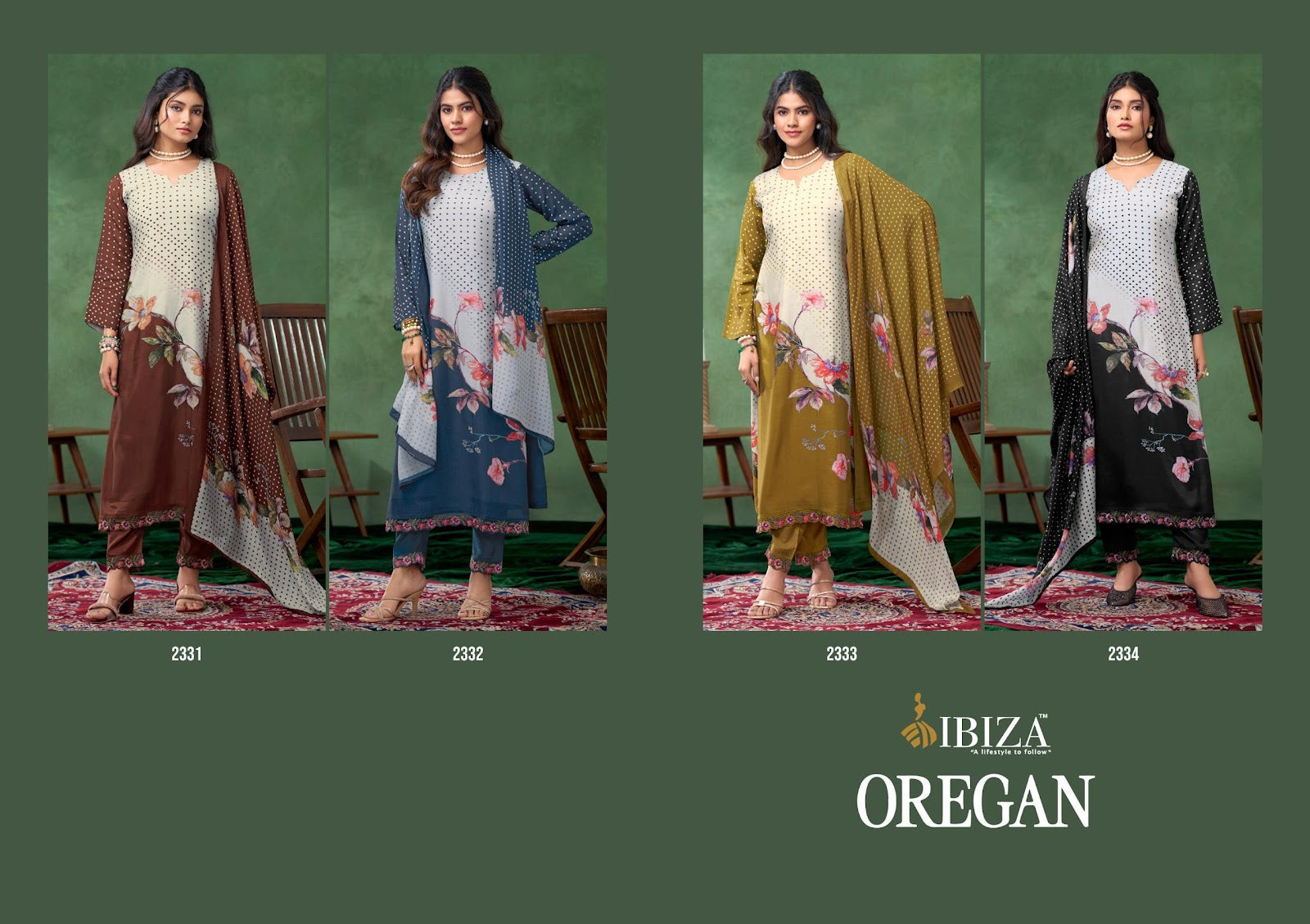 Oregan Ibiza Bemberg Muslin Pant Style Suits Wholesaler