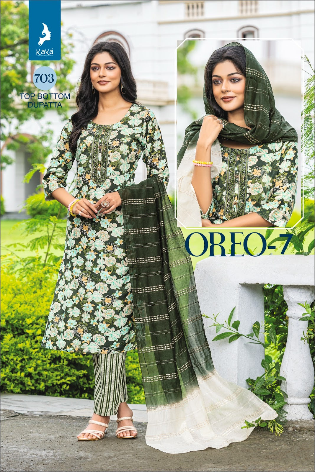 Oreo 7 Kaya Reyon Readymade Pant Style Suits Wholesaler Ahmedabad