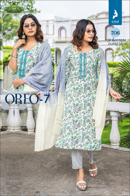 Oreo 7 Kaya Reyon Readymade Pant Style Suits Wholesaler Ahmedabad