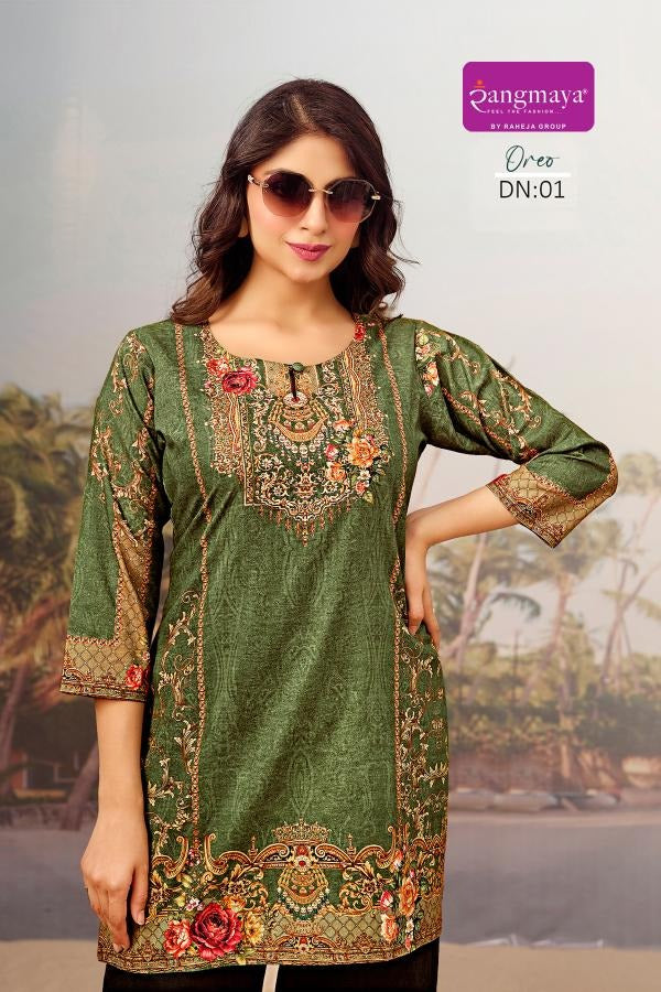 Oreo Rangmaya Cotton Short Kurtis Exporter Ahmedabad