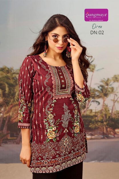 Oreo Rangmaya Cotton Short Kurtis Exporter Ahmedabad