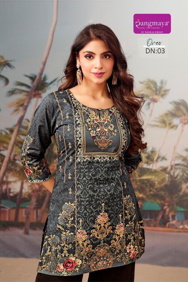 Oreo Rangmaya Cotton Short Kurtis Exporter Ahmedabad