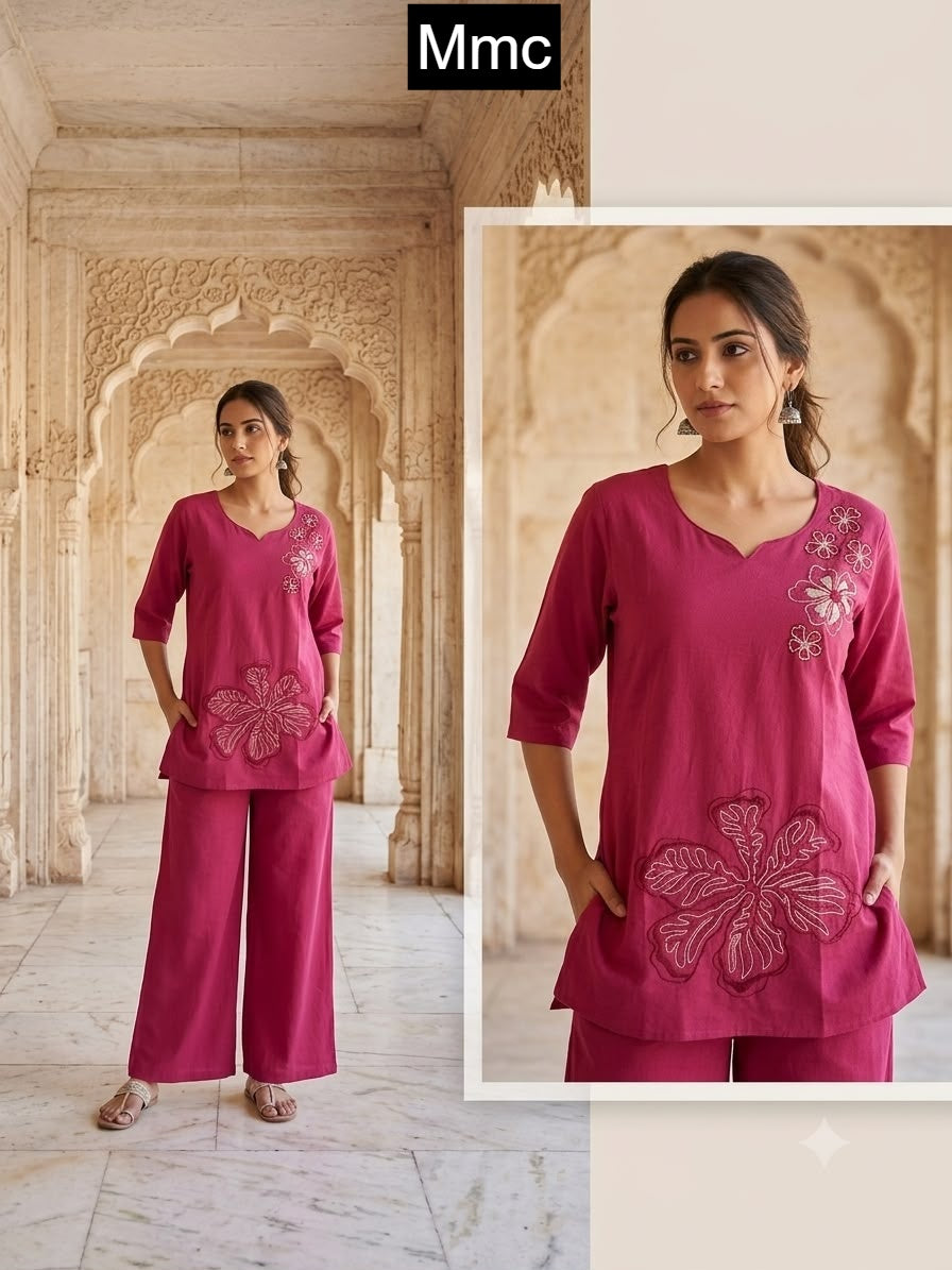 Organic Flower Mmc Dhabu Cotton Co Ord Set Wholesale Price