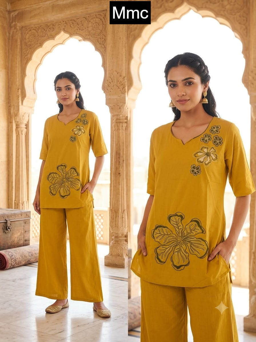 Organic Flower Mmc Dhabu Cotton Co Ord Set Wholesale Price