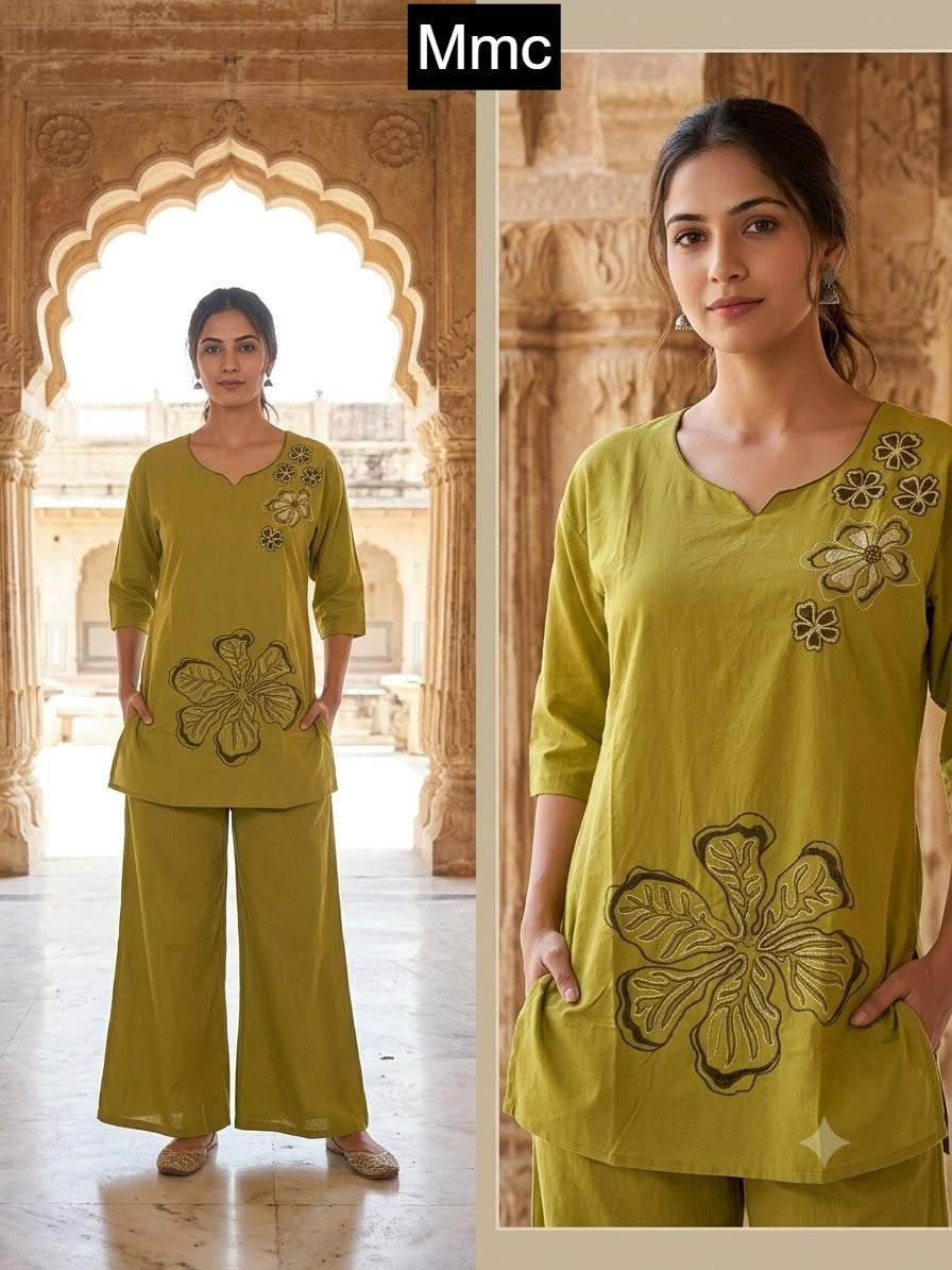 Organic Flower Mmc Dhabu Cotton Co Ord Set Wholesale Price