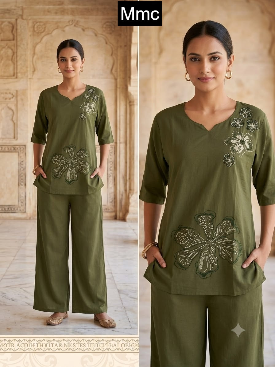 Organic Flower Mmc Dhabu Cotton Co Ord Set Wholesale Price
