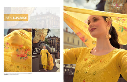 Organza Chikankari Vol 2 Lily Lali Organza Readymade Pant Style Suits Exporter Ahmedabad