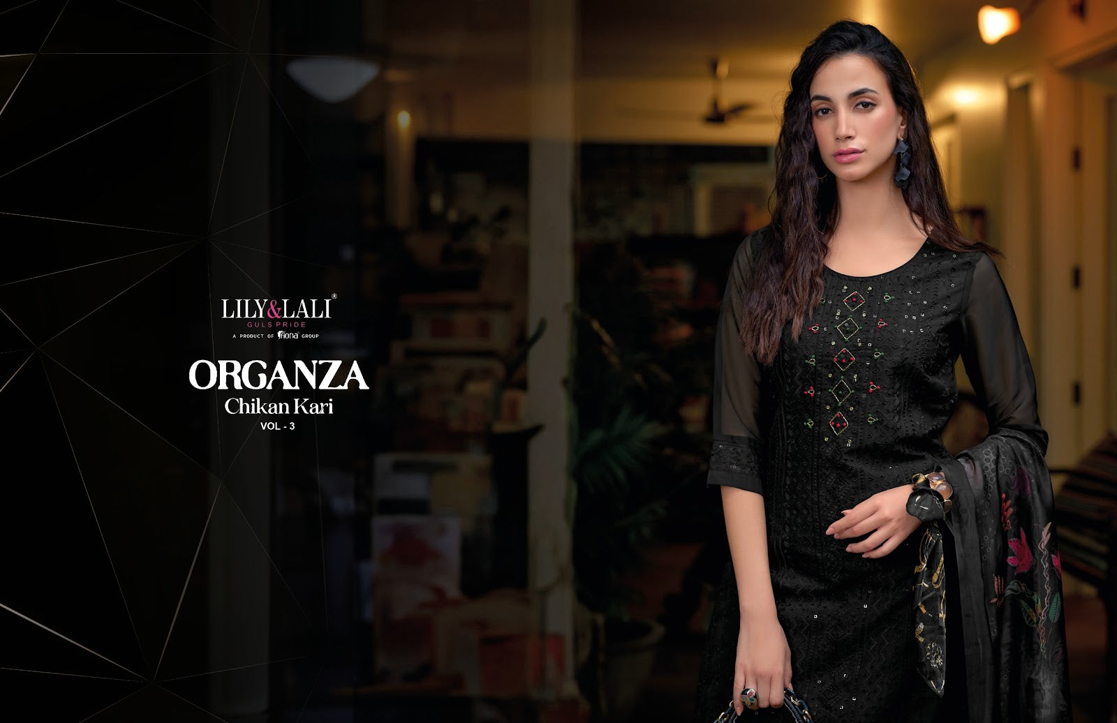 Organza Chikankari Vol 3 Lily Lali Readymade Pant Style Suits Wholesaler Ahmedabad