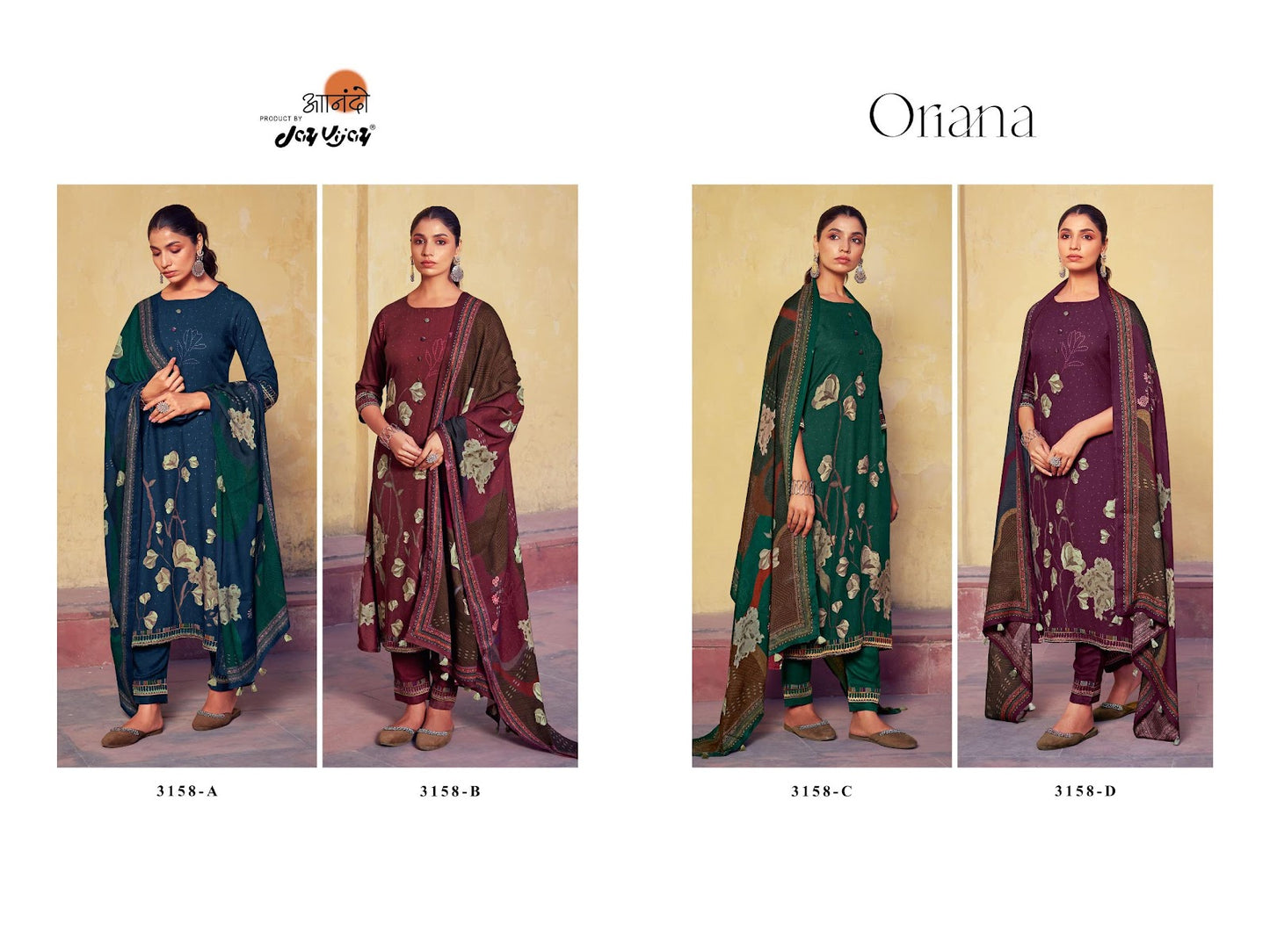 Oriana 3158 Jay Vijay Anando Pashmina Suits Wholesaler