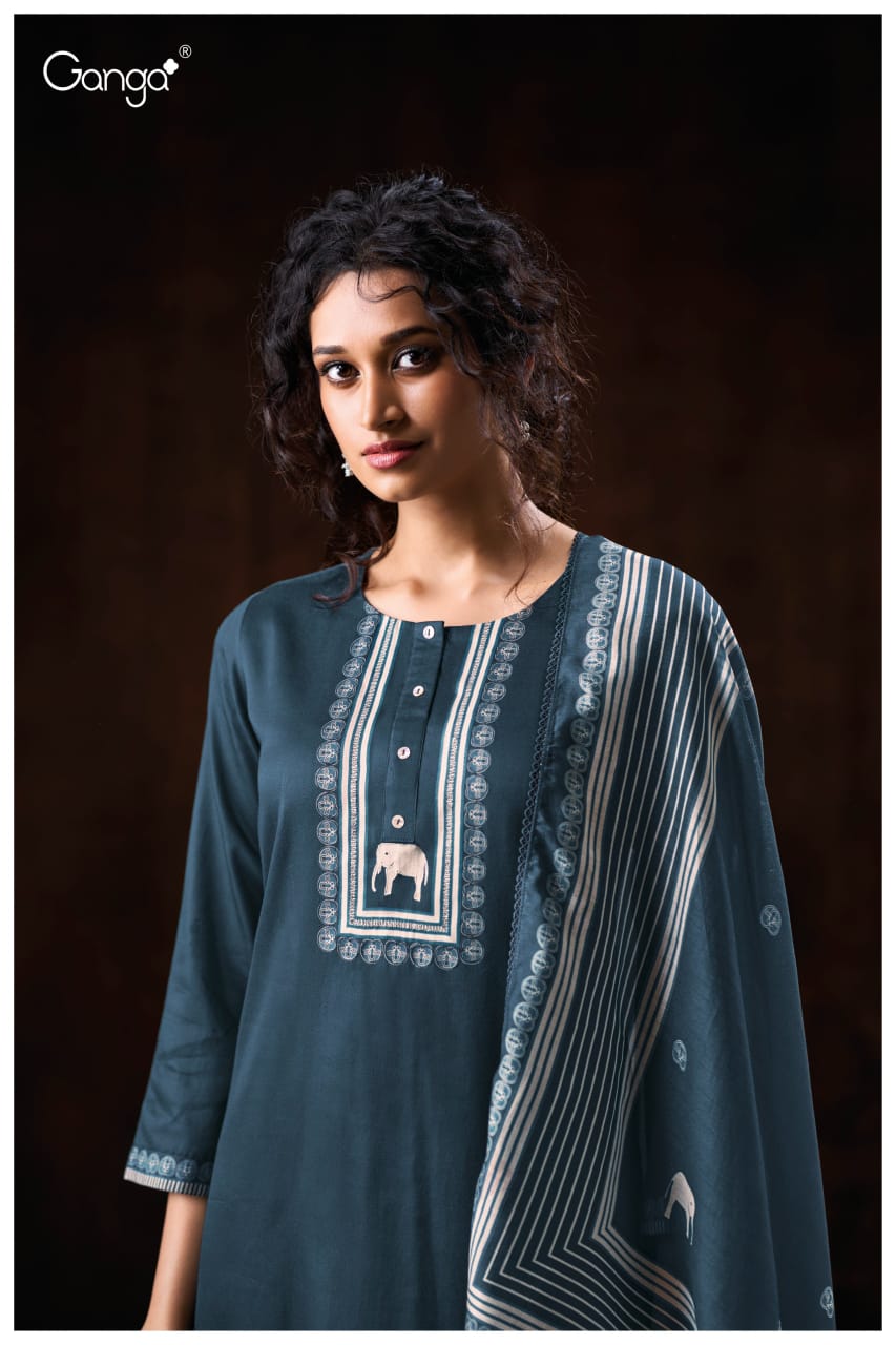 Oriana 3881 Ganga Cotton Satin Plazzo Style Suits Wholesale Price