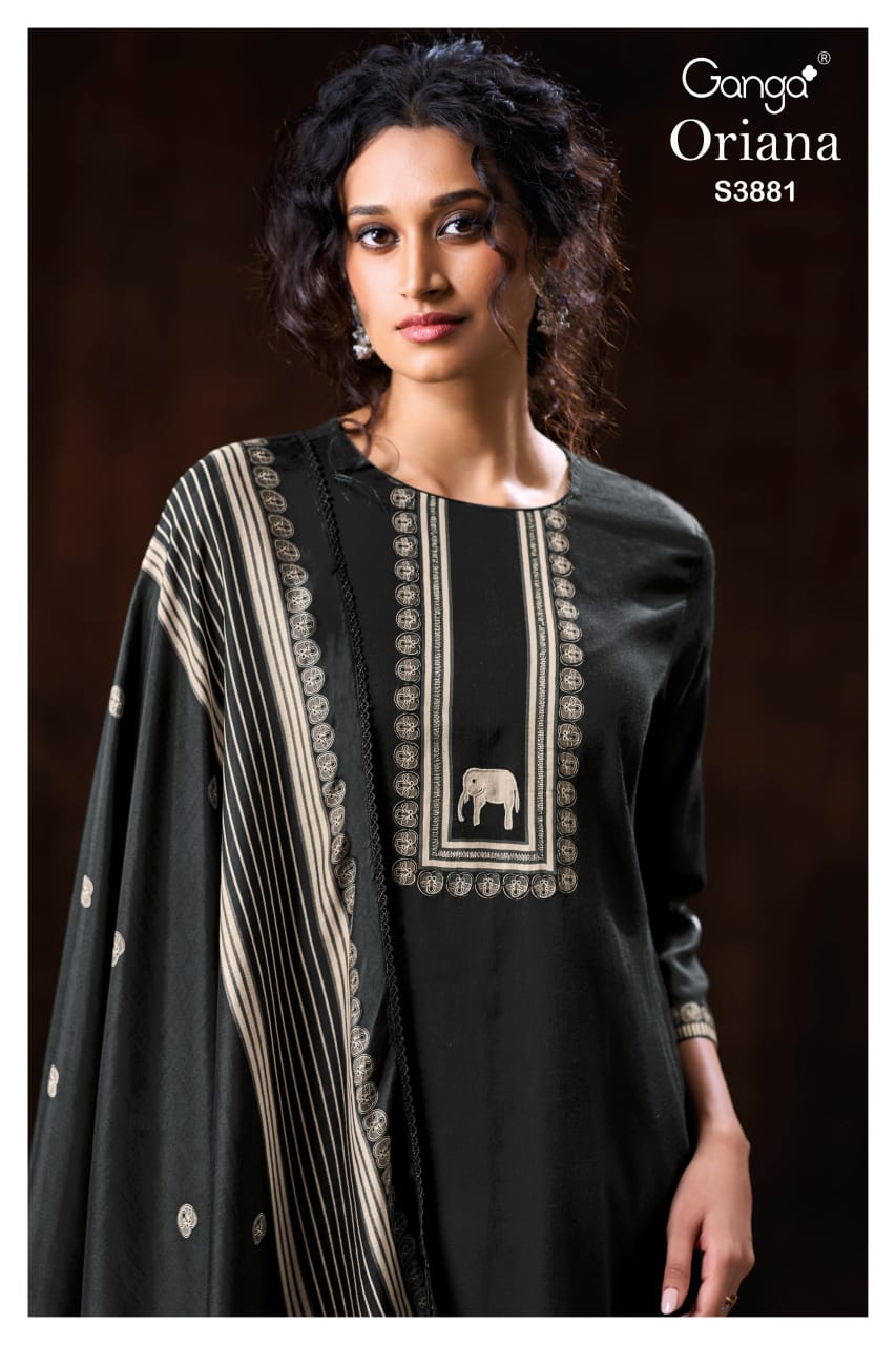 Oriana 3881 Ganga Cotton Satin Plazzo Style Suits Wholesale Price