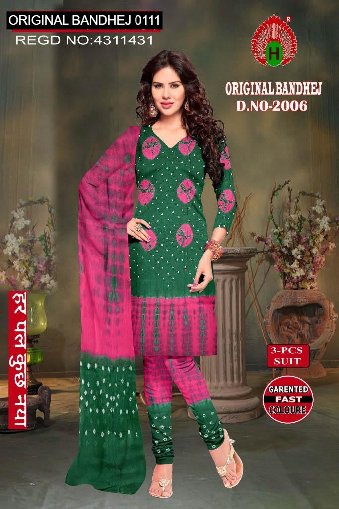 Original Bandhej 0111 Maan Cotton Dress Material Manufacturer
