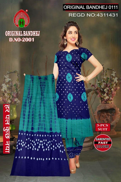Original Bandhej 0111 Maan Cotton Dress Material Manufacturer