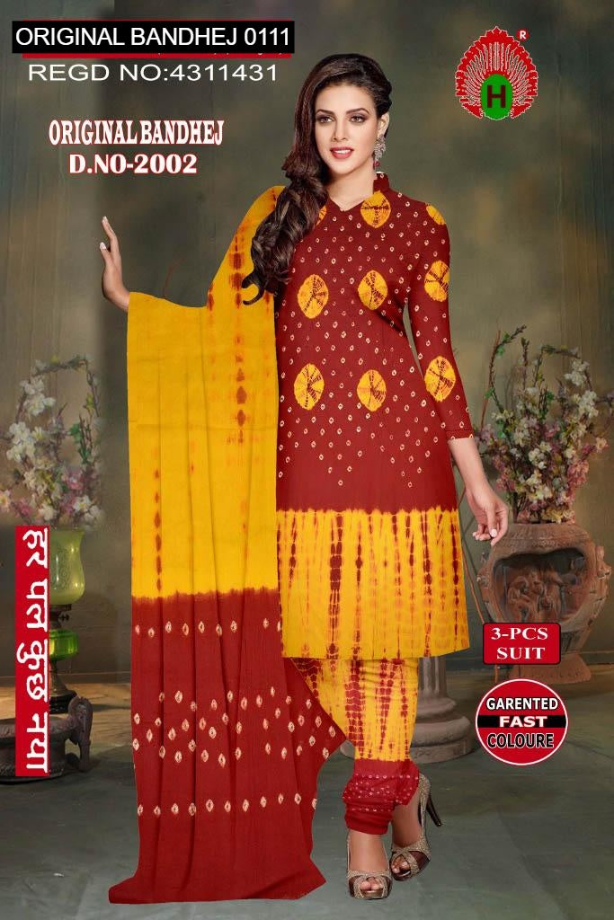 Original Bandhej 0111 Maan Cotton Dress Material Manufacturer