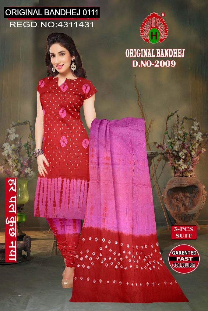 Original Bandhej 0111 Maan Cotton Dress Material Manufacturer