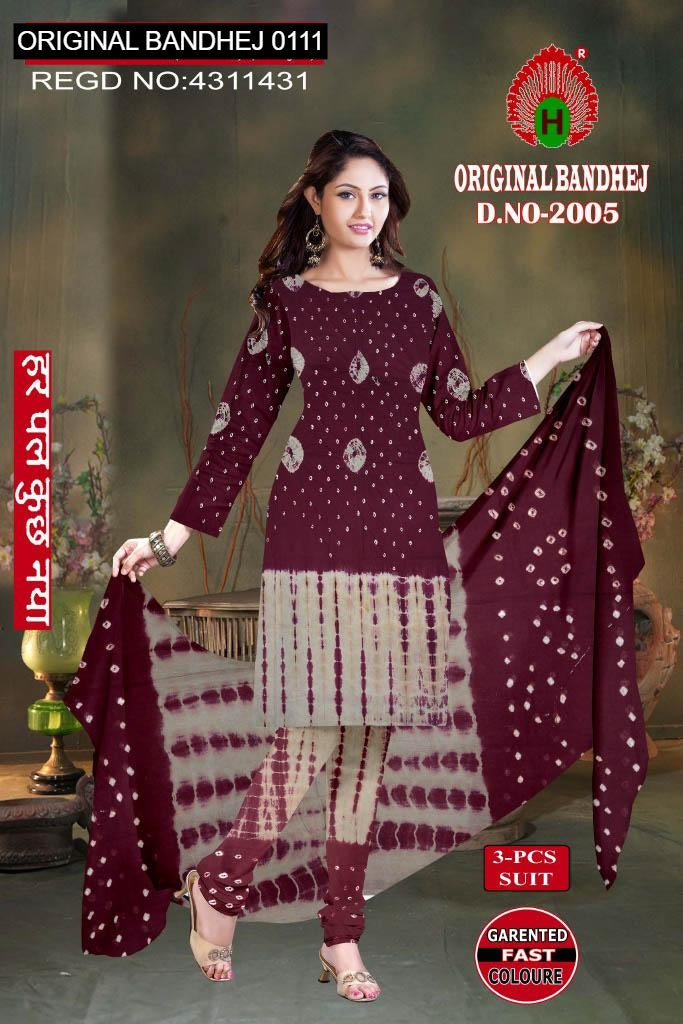Original Bandhej 0111 Maan Cotton Dress Material Manufacturer