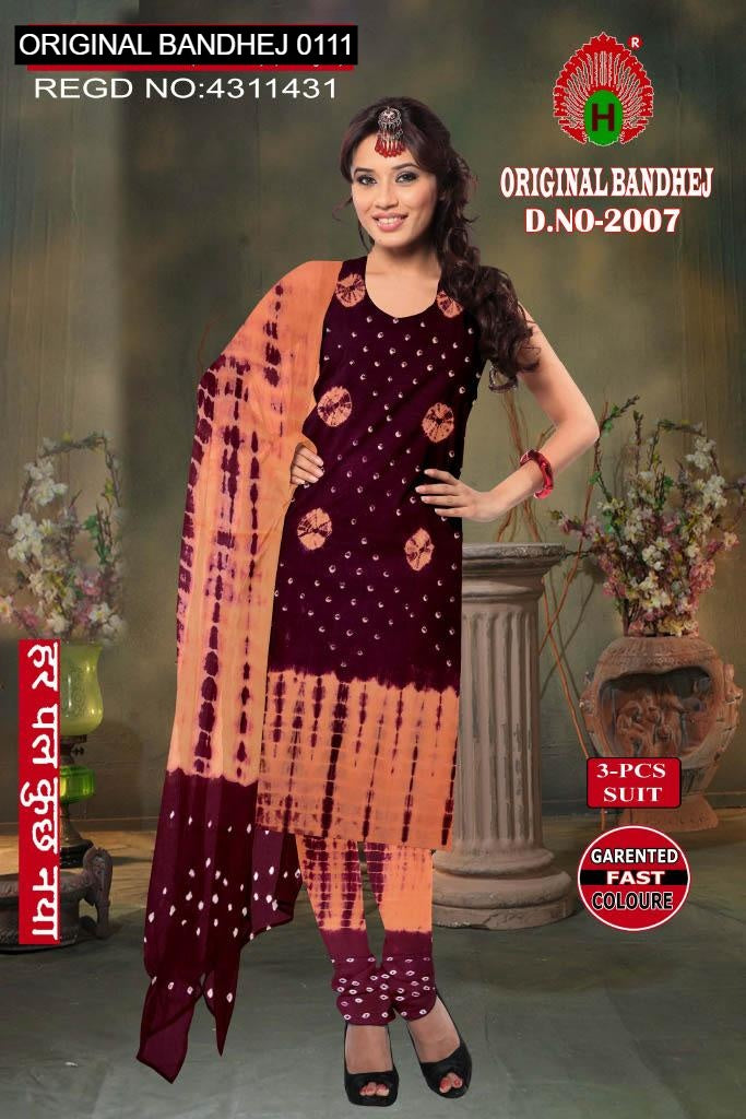 Original Bandhej 0111 Maan Cotton Dress Material Manufacturer