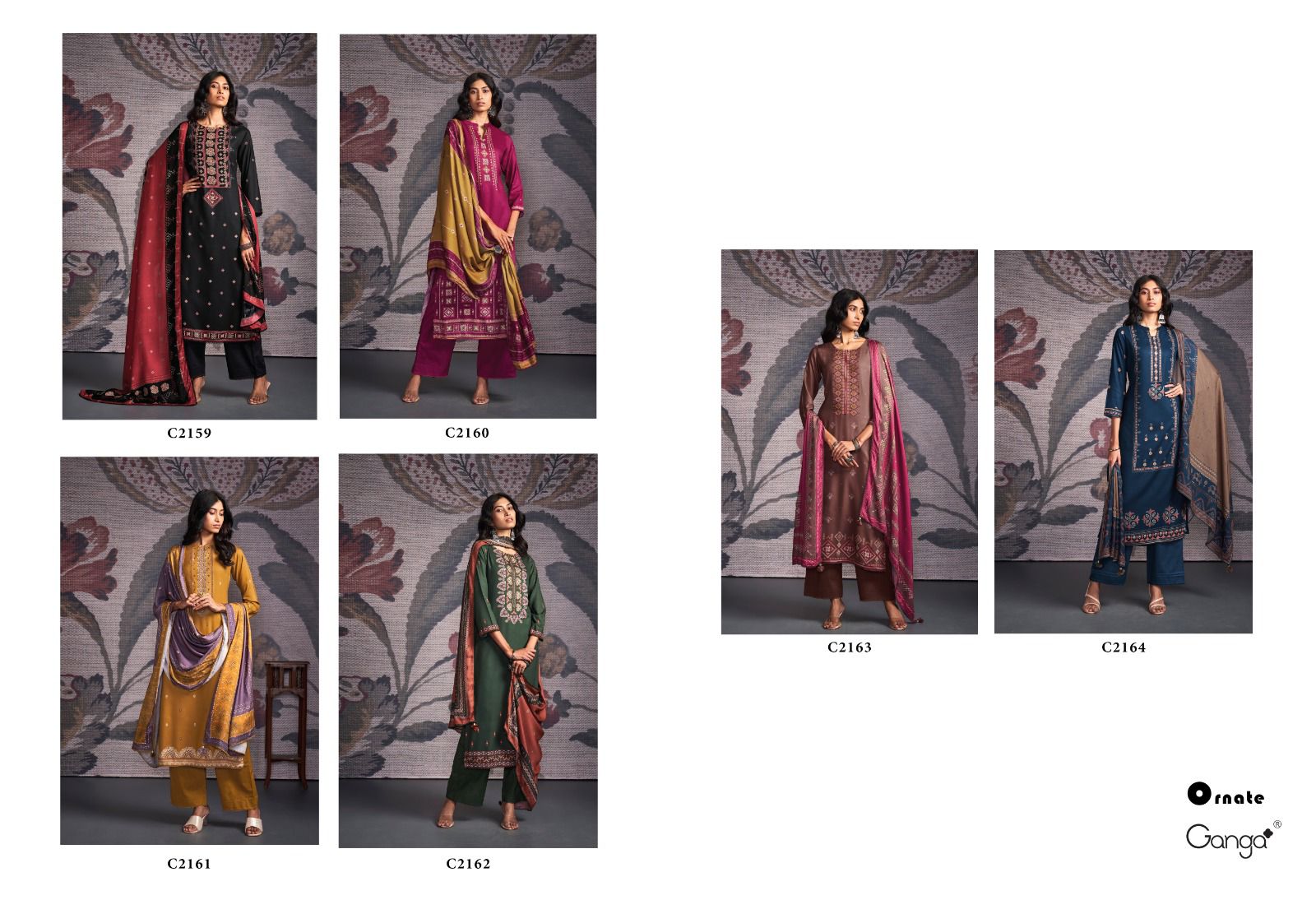 Ornate Ganga Premium Pashmina Suits Manufacturer Gujarat