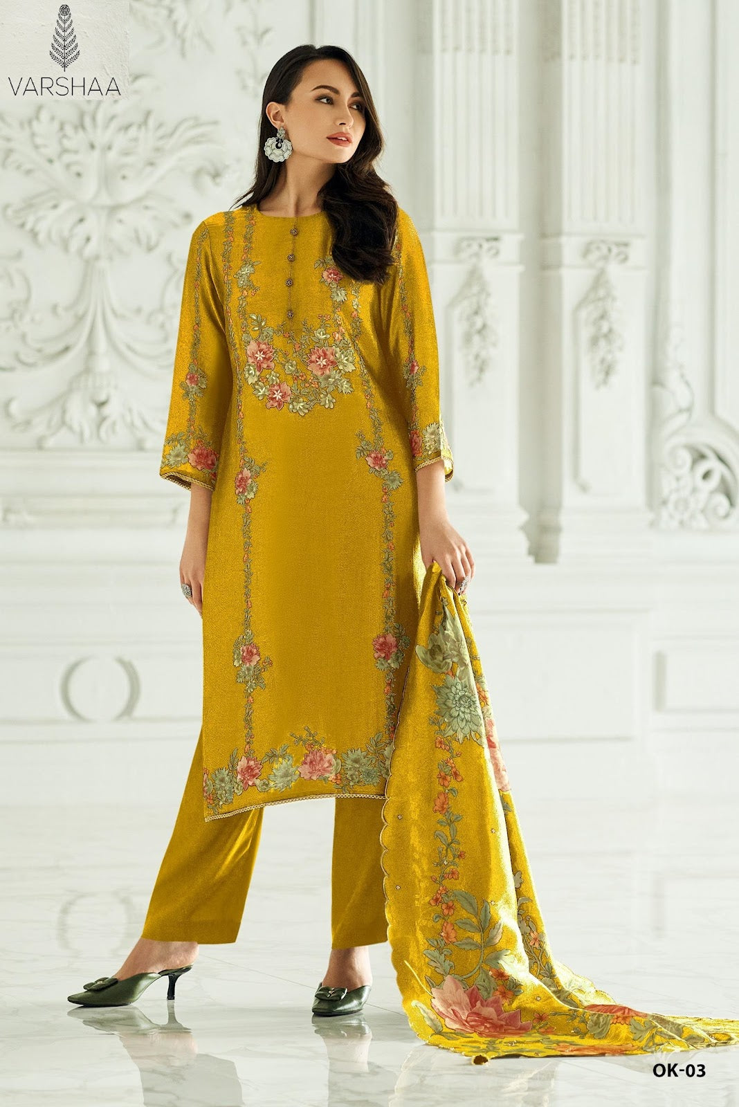 Ornek Varshaa Viscose Silk Pant Style Suits Wholesaler India