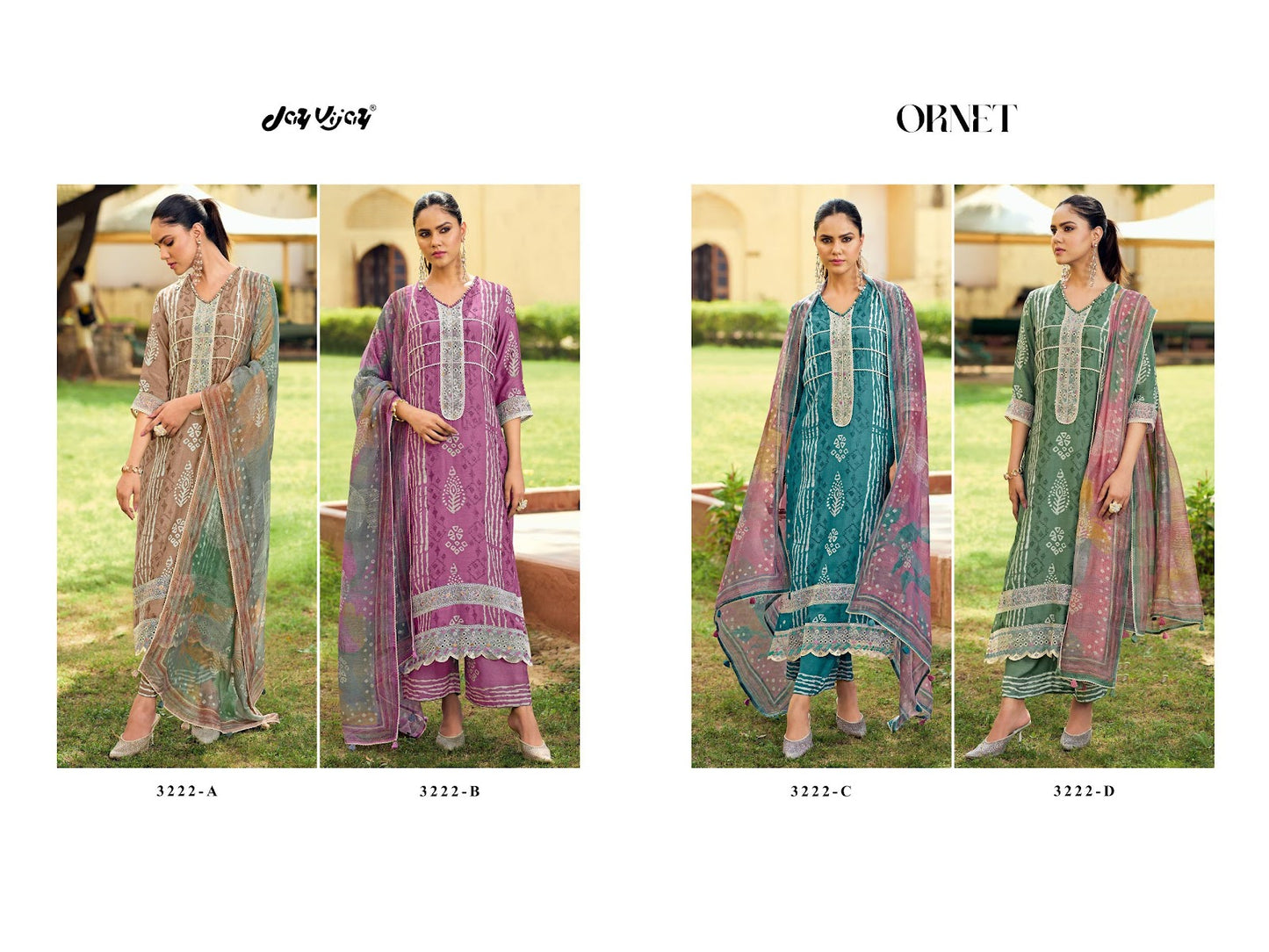 Ornet 3222 Jay Vijay Moga Silk Pant Style Suits Wholesale Price