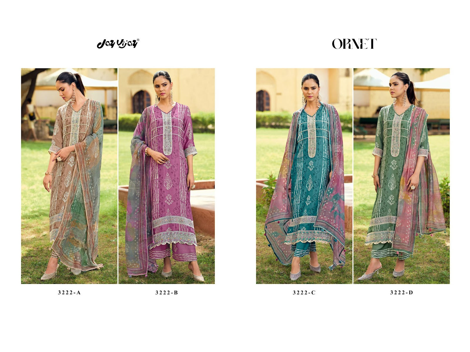Ornet 3222 Jay Vijay Moga Silk Pant Style Suits Wholesale Price