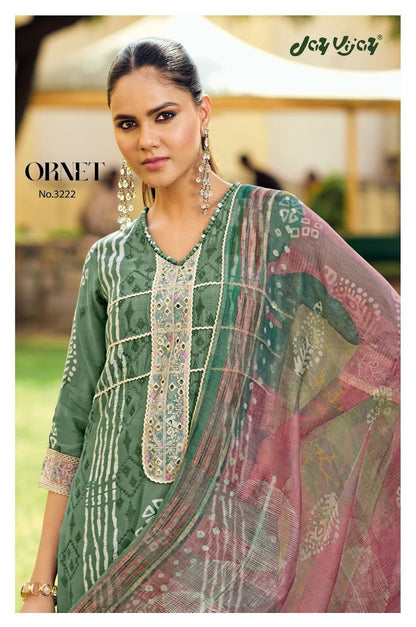 Ornet 3222 Jay Vijay Moga Silk Pant Style Suits Wholesale Price