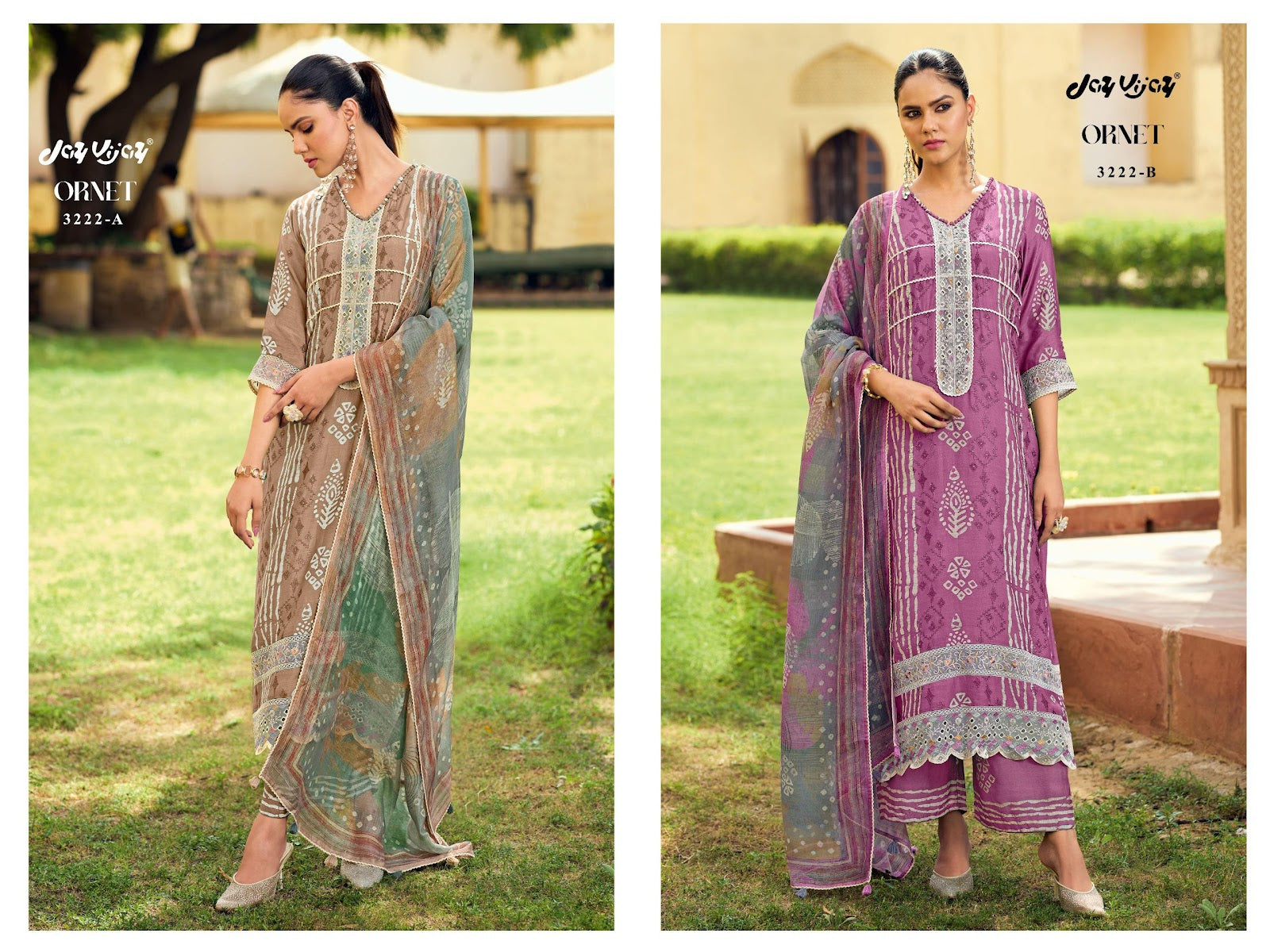 Ornet 3222 Jay Vijay Moga Silk Pant Style Suits Wholesale Price