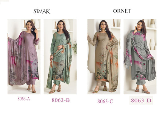 Ornet Simar Glossy Cotton Pant Style Suits Wholesaler