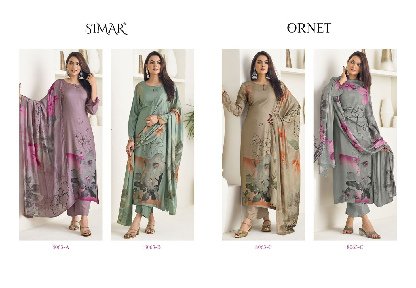 Ornet Simar Pashmina Suits Wholesaler