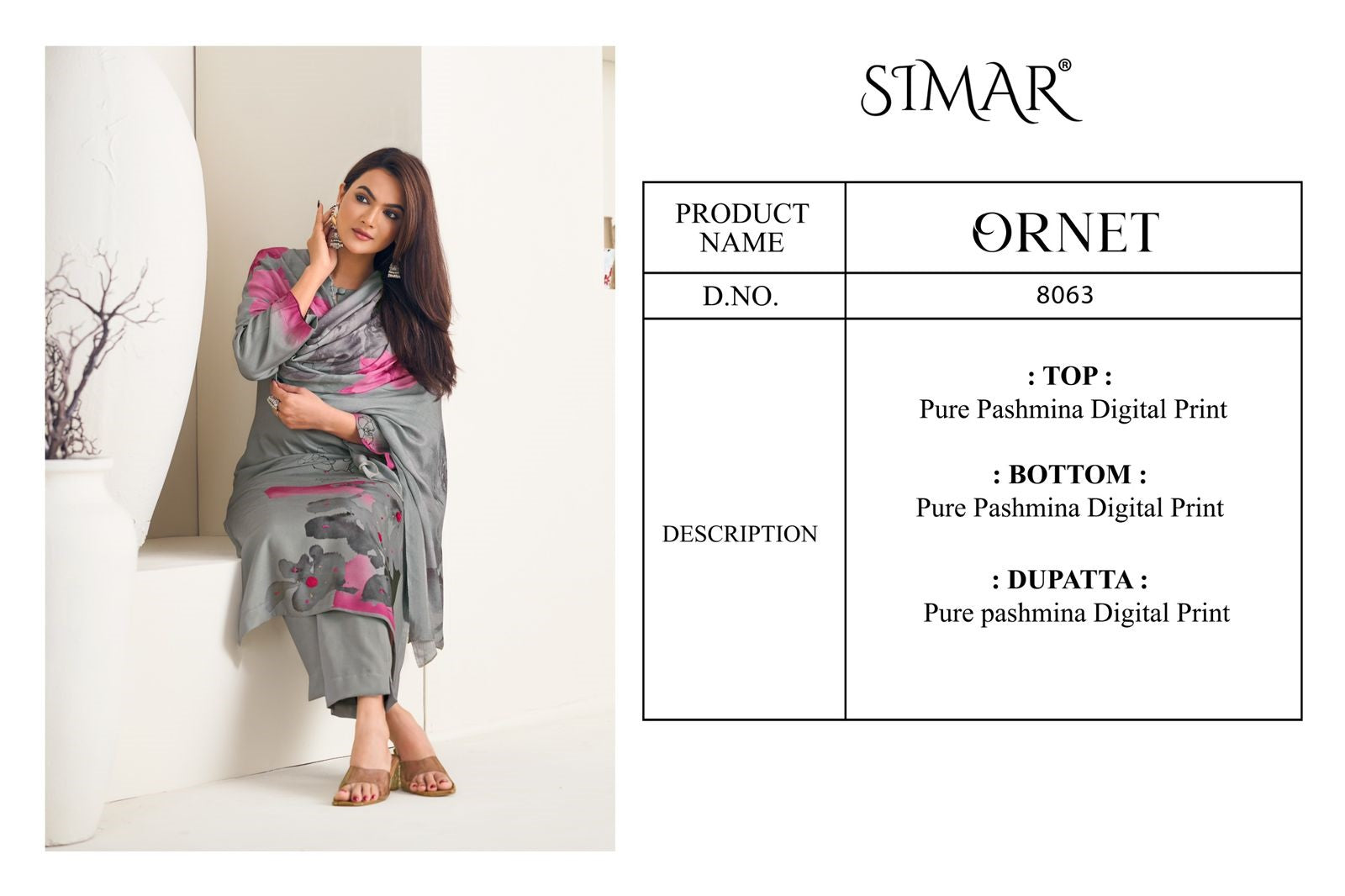 Ornet Simar Pashmina Suits Wholesaler