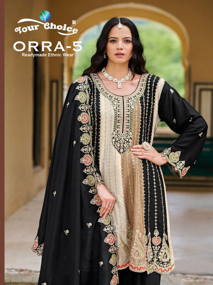 Orra 5 Your Choice Chinon Pakistani Readymade Suits Wholesaler India