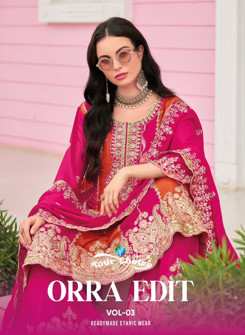 Orra Edit 3 Your Choice Chinon Pakistani Readymade Suits Manufacturer Gujarat